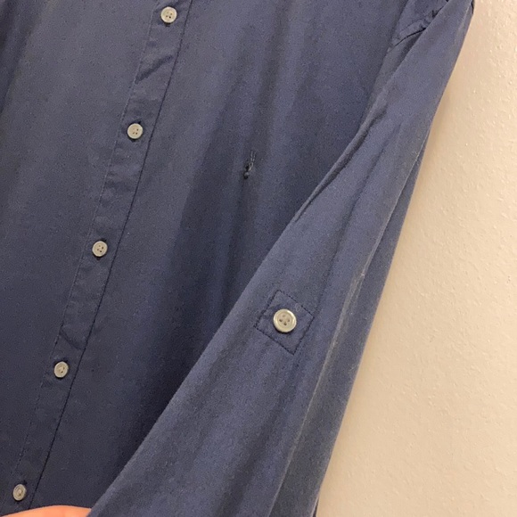 John Varvatos USA Navy Blue Cotton Button Down Shirt Size Large - Picture 5 of 10